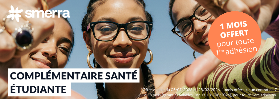 header site SMERRA - mois offert janvier 2026 1 mois offert sur la complémentaire santé